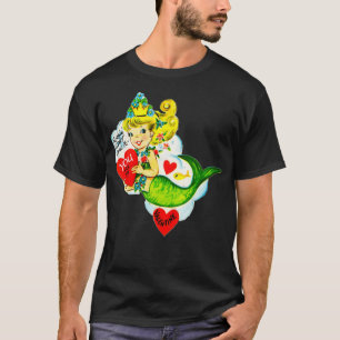 Fischige Meerjungfrau zum Valentinstag T-Shirt