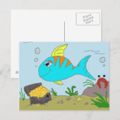 Fischige Postkarte (Vorne/Hinten)
