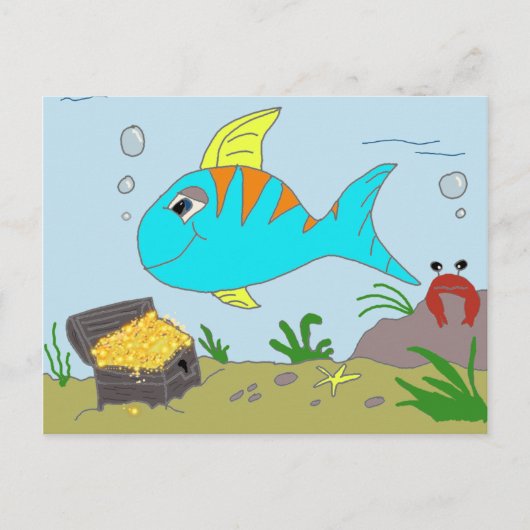 Fischige Postkarte (Vorderseite)