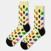 Fischige Räder Blassgelb   Socken (Linkes Detail)