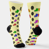 Fischige Räder Blassgelb   Socken (Gewinkelt)