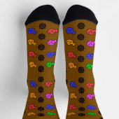 Fischige Räder Braun Socken (Oben)
