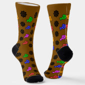 Fischige Räder Braun Socken (Gewinkelt)