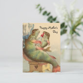 Fischiger Muttertag Postkarte (Stehend Vorderseite)