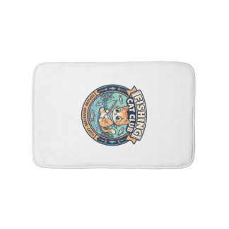 Fischkatze Süße Katze T-Shirt Design - Fischkatze  Badematte
