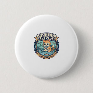 Fischkatze Süße Katze T-Shirt Design - Fischkatze Button