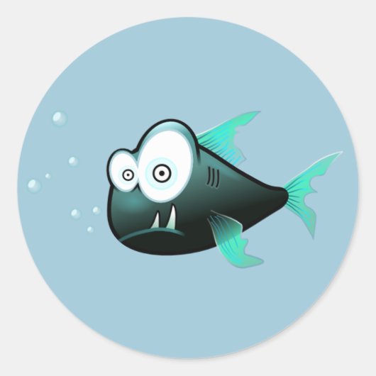 Fischkleber Runder Aufkleber (Vorderseite)