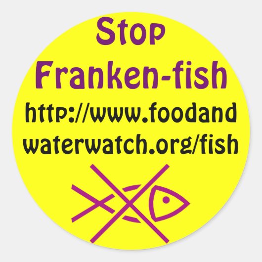 Fischkleber stoppen runder aufkleber (Vorderseite)