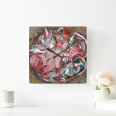 Fischklemme Quadratische Wanduhr (Zuhause)