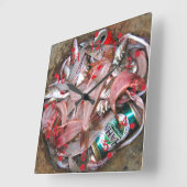 Fischklemme Quadratische Wanduhr (Winkel)