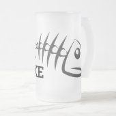 Fischknochen Mattglas Bierglas (VorderseiteRechts)