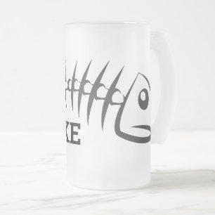 Fischknochen Mattglas Bierglas