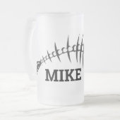 Fischknochen Mattglas Bierglas (Vorderseite Links)