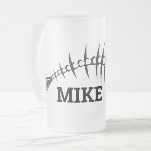 Fischknochen Mattglas Bierglas (Vorderseite Links)