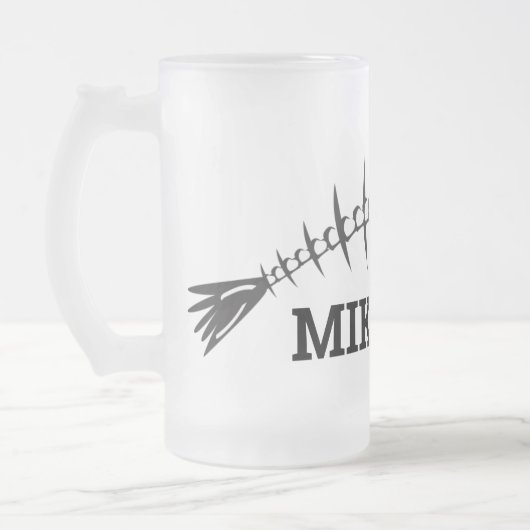 Fischknochen Mattglas Bierglas (Links)