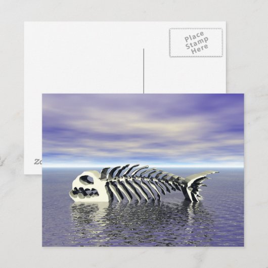Fischknochen Postkarte (Vorne/Hinten)