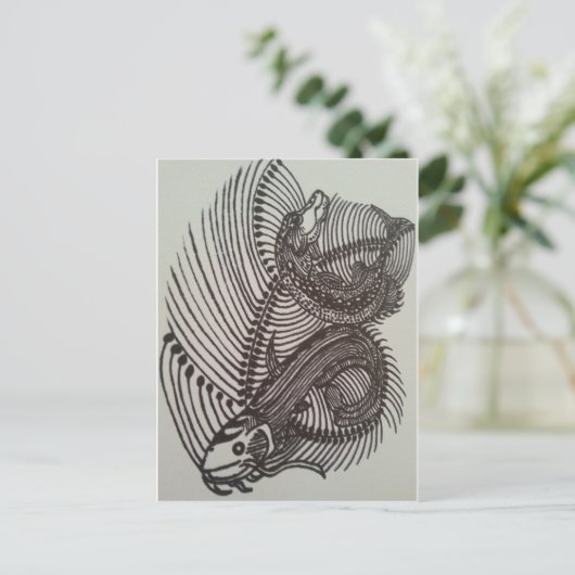 Fischknochen Postkarte (Stehend Vorderseite)
