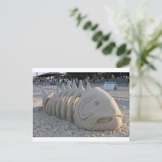 Fischknochen Postkarte (Stehend Vorderseite)