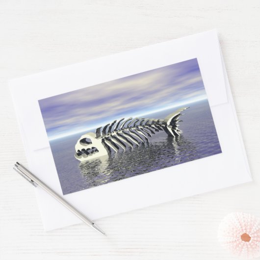 Fischknochen Rechteckiger Aufkleber (Umschlag)