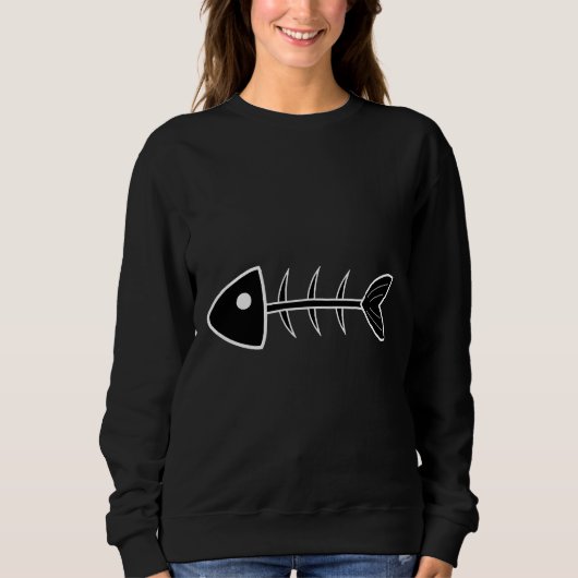 Fischknochen schwarz sweatshirt (Vorderseite)