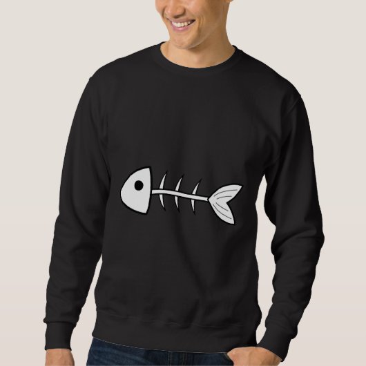Fischknochen weiß sweatshirt (Vorderseite)