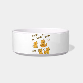 Fischknochenfest - Gemusterte Haustierzuführung Napf