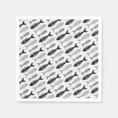 Fischknochensuppe Retro-Muster Serviette (Vorderseite)