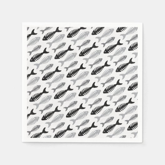 Fischknochensuppe Retro-Muster Serviette (Vorderseite)