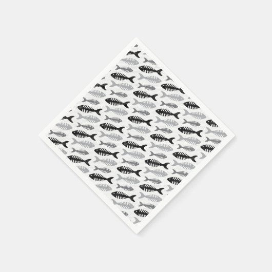Fischknochensuppe Retro-Muster Serviette (Ecke)