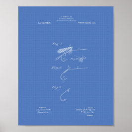 Fischköder 1914 Patentart Blueprint Poster