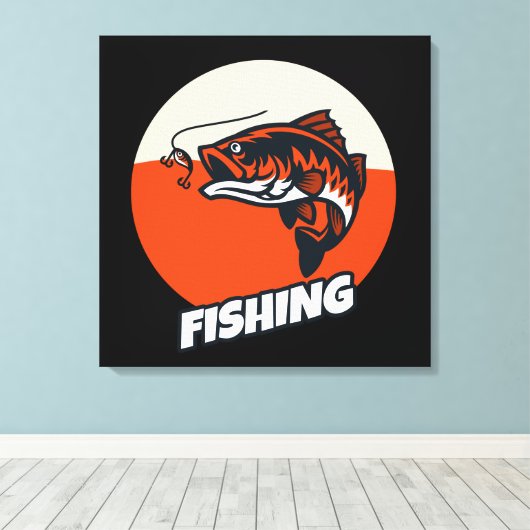 Fischköder Orange Canvas Print Leinwanddruck (Insitu (Holzboden))
