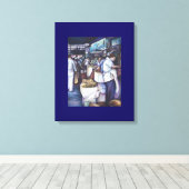 Fischkopfsuppe Singapur Leinwanddruck (Insitu (Holzboden))