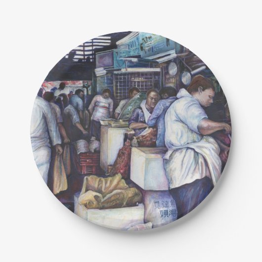 Fischkopfsuppe, Singapur Pappteller (Vorderseite)