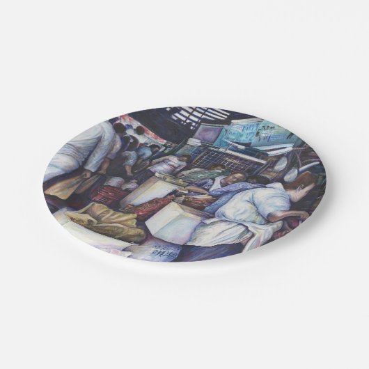 Fischkopfsuppe, Singapur Pappteller (Schrägansicht)