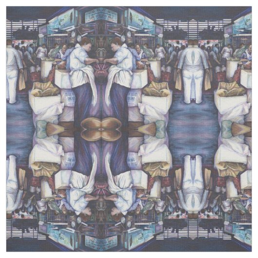 Fischkopfsuppe, Singapur Stoff (Muster)