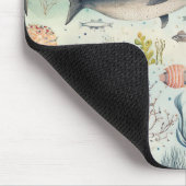 Fischkorallen Unterwasser Wasserfarbe Mousepad (Ecke)