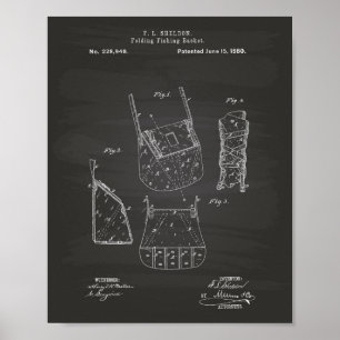 Fischkorb 1880 Patent Kunst Schiefertafel Poster