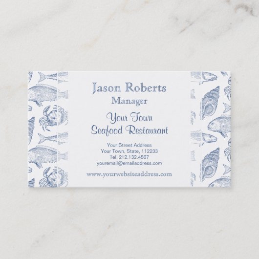 Fischkrebs und Seashells Coastal Resort Visitenkarte (Vorderseite)