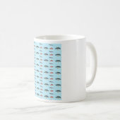 Fischkunst Blaues Muster Kaffeetasse (VorderseiteRechts)