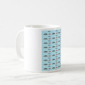 Fischkunst Blaues Muster Kaffeetasse (Vorderseite Links)