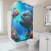 Fischkunst Duschvorhang (Beispiel)