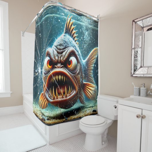 Fischkunst Duschvorhang (Beispiel)