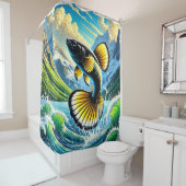 Fischkunst Duschvorhang (Beispiel)