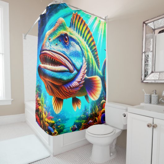 Fischkunst Duschvorhang (Beispiel)