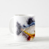 Fischkunst vom Roten Belogen Piranha Aquarell Kaffeetasse (Vorderseite Links)