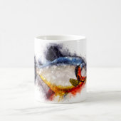 Fischkunst vom Roten Belogen Piranha Aquarell Kaffeetasse (Mittel)