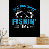 Fischkunstaufstieg und Hochseefischerei Poster (Küche)