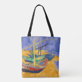 Fischkutter am Strand von Vincent Van Gogh Tasche (Rückseite)