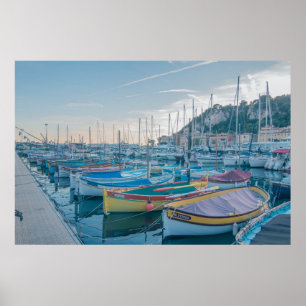 Fischkutter im Hafen von Nizza, Frankreich Poster
