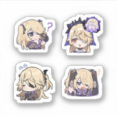 Fischl Genshin Impact 4er Stickerbogen Aufkleber (Vorderseite)